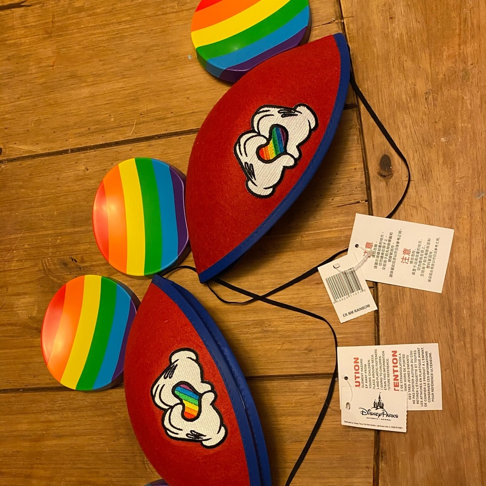 Mickey Ears Rainbow LGBTQ Pride, lot of 2